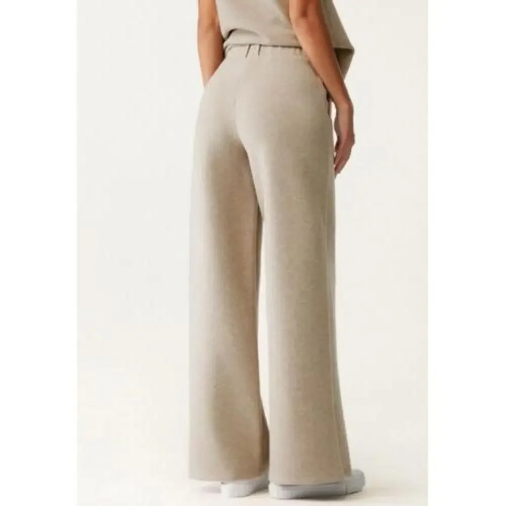 OGL, FuzzLuxe High Waisted Straight Leg  Pant Beige Womens Size XS - Picture 7 of 8